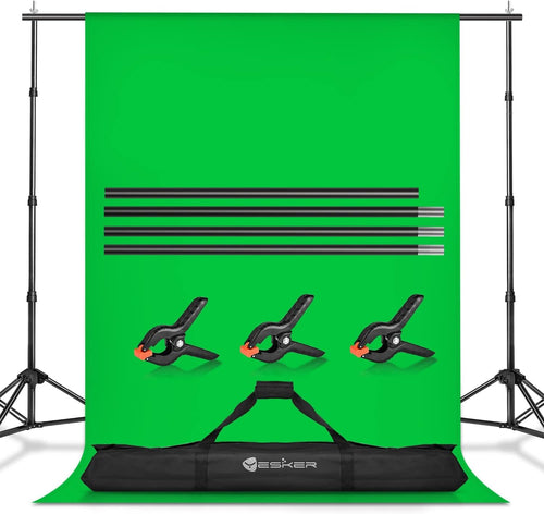 Nilight 8.5x10ft Green Screen Backdrop Kit with Stand Photography Greenscreen Background Support System with 6x9ft Muslin Chromakey Backdrop and Clamp for Photo Video Studio Portrait Product Shooting