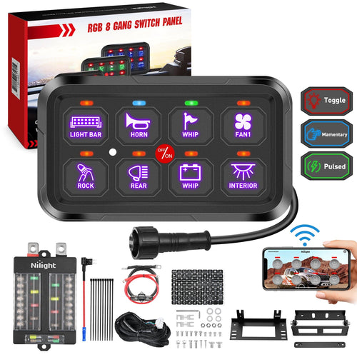 Nilight 8 Gang RGB Switch Panel Circuit Control System