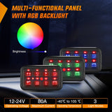 Nilight 8 Gang RGB Switch Panel Circuit Control System, view 4
