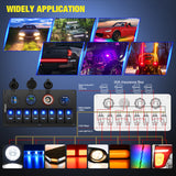 Nilight 8 Gang Rocker Switch Panel Waterproof Aluminum Marine with PD Type C & USB Charger Cigarette Lighter Socket Voltmeter Inline Fuse 12V 24V ON Off Pre-Wired Switches for Car Truck Boat, view 5