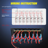 Nilight 8 Gang Rocker Switch Panel Waterproof Pre-Wired Marine with Resettable Circuit Breaker LED Backlight 5A 10A 15A Breakers 12V 24V ON Off 3 PIN Toggle Switches for Car Truck Boat RV, view 3