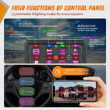 Nilight 8 Gang Switch Panel Circuit Control Relay System APP RGB Backlight Fuse Wiring Harness Toggle Momentary Strobe Flash Modes Automatic Dimmable 12V 24V for Car Truck Camper SUV, view 2