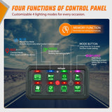 Nilight 8 Gang Switch Panel Green Circuit Control Relay System with Fuse Wiring Harness Toggle Momentary Strobe Flash Modes Automatic Dimmable ON Off Pod 12V 24V for Car Truck Camper SUV, view 2