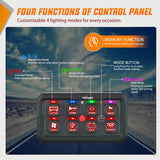 Nilight 8 Gang Switch Panel Red Circuit Control Relay System with Fuse Wiring Harness Toggle Momentary Strobe Flash Modes Automatic Dimmable ON Off Pod 12V 24V for Car Truck Camper SUV, view 2