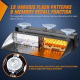 Nilight 8 Inch 16 Leds Windshield Hazard Amber White Strobe Light, view 6