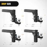 Nilight 8 Position Adjustable Trailer Hitch Ball Mount with 2 Inch Trailer Ball, view 3
