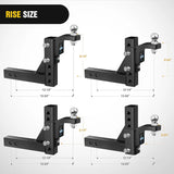 Nilight 8 Position Adjustable Trailer Hitch Ball Mount with 2 Inch Trailer Ball, view 4
