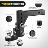 Nilight 8 Position Adjustable Trailer Hitch Ball Mount with 2 Inch Trailer Ball, view 5