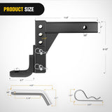 Nilight 8-Position Adjustable Trailer Hitch Ball Mount Fits 2In Receiver 5/8in Pin Lock 7500 lbs 9-1/2in Drop 8-1/4in Rise 1in Hole Hitch, view 2