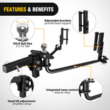 Nilight 800 lbs Round Bar Weight Distributing Hitches Kit with Sway Control, view 4