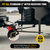 Nilight 800 lbs Round Bar Weight Distributing Hitches Kit with Sway Control, view 6