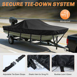 Nilight 800D Heavy Duty Boat Cover 14ft-16ft | Fits boats with beam width up to 68in (Narrow Jon Boats & Fishing Boats), Marine Grade All-Weather proof Trailerable Cover, view 4