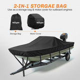 Nilight 800D Heavy Duty Boat Cover 14ft-16ft | Fits boats with beam width up to 68in (Narrow Jon Boats & Fishing Boats), Marine Grade All-Weather proof Trailerable Cover, view 6