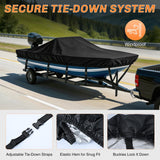 Nilight 800D Heavy Duty Boat Cover 16ft-18.5ft | Fits boats with beam width up to 94in (Narrow Jon Boats & Fishing Boats), Marine Grade All-Weather proof Trailerable Cover, view 4