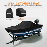 Nilight 800D Heavy Duty Boat Cover 16ft-18.5ft | Fits boats with beam width up to 94in (Narrow Jon Boats & Fishing Boats), Marine Grade All-Weather proof Trailerable Cover, view 6
