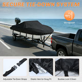 Nilight 800D Heavy Duty Boat Cover 17ft-19ft | Fits boats with beam width up to 96in (Narrow Jon Boats & Fishing Boats), Marine Grade All-Weather proof Trailerable Cover, view 4