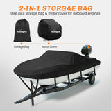 Nilight 800D Heavy Duty Boat Cover 17ft-19ft | Fits boats with beam width up to 96in (Narrow Jon Boats & Fishing Boats), Marine Grade All-Weather proof Trailerable Cover, view 6