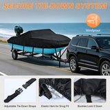 Nilight 800D Heavy Duty Boat Cover 20ft-22ft, Waterproof Trailerable Cover | Fits 20ft-22ft boats with beam width up to 102in (Narrow Jon Boats & Fishing Boats), Marine Grade All-Weather Shield, view 4