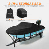 Nilight 800D Heavy Duty Boat Cover 20ft-22ft, Waterproof Trailerable Cover | Fits 20ft-22ft boats with beam width up to 102in (Narrow Jon Boats & Fishing Boats), Marine Grade All-Weather Shield, view 6