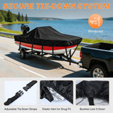 Nilight 800D Heavy Duty Boat Cover 23ft-24ft | Fits boats with beam width up to 102in (Narrow Jon Boats & Fishing Boats), Marine Grade All-Weather proof Trailerable Cover, view 4