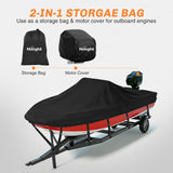 Nilight 800D Heavy Duty Boat Cover 23ft-24ft | Fits boats with beam width up to 102in (Narrow Jon Boats & Fishing Boats), Marine Grade All-Weather proof Trailerable Cover, view 6