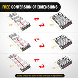 Nilight 84 Inch x 39 Inch x 6 Inch Universal Roof Rack Cargo Basket Heavy-Duty 250LBS Capacity Rooftop Cargo Carrier with Cargo Net Ratchet Straps Luggage Holder for SUV Truck Vehicle, view 4