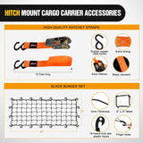 Nilight 84 Inch x 39 Inch x 6 Inch Universal Roof Rack Cargo Basket Heavy-Duty 250LBS Capacity Rooftop Cargo Carrier with Cargo Net Ratchet Straps Luggage Holder for SUV Truck Vehicle, view 5