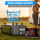 Nilight 87Gal/330L Water Storage Bladder RV Potable Water Bladder Tank Camping 1000D PVC Foldable Collapsible Storage Containers for RV,Carrier,Camping, Agricultural Irrigation,Garden Watering, Black, view 3