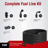 Nilight 8AN 10FT PTFE Fuel Hose Kit with 8PCS AN8 Fittings&Hose Separators | Fit E85 Nylon Stainless Steel Braided Fuel Hose Universal for Automotive Racing Engines, view 5