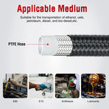 Nilight 8AN 20FT PTFE Stainless Steel Braided Fuel Line Hose Only | Compatible with E85 PTFE Teflon EFI Fuel Line Universal for LS Engines & Automotive Racing Applications, view 4