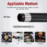 Nilight 8AN 5FT CPE Nylon Stainless Steel Braided Fuel Line Hose Only | High Pressure Oil Gas Diesel Tube for Transmission Oil Cooler Vacuum Lines, view 3