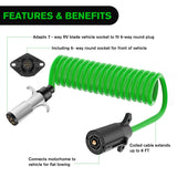 Nilight 8ft 7 Way to 6 Way Trailer Plug Adapter, view 5