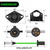 Nilight 8ft 7 Way to 6 Way Trailer Plug Adapter, view 6