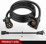 Nilight 8FT 7-Way Trailer Plug Socket Extension Cable, view 2