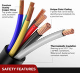 Nilight 8FT 7-Way Trailer Plug Socket Extension Cable, view 4