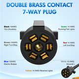 Nilight 8FT 7-Way Plug Inline Trailer Cord With 7-Gang Junction Box, view 3
