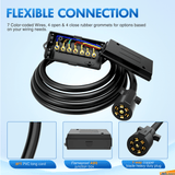 Nilight 8FT 7-Way Plug Inline Trailer Cord With 7-Gang Junction Box, view 4