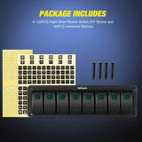 Nilight 8Gang Aluminum 5Pin ON/Off Green Rocker Switch Panel, view 6
