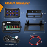 Nilight 8Gang Multifunction Blue Rocker Switch Panel System, view 2