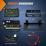 Nilight 8Gang Multifunction Green Rocker Switch Panel System, view 4