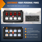 Nilight 8Gang Multifunction Red Rocker Switch Panel System, view 4