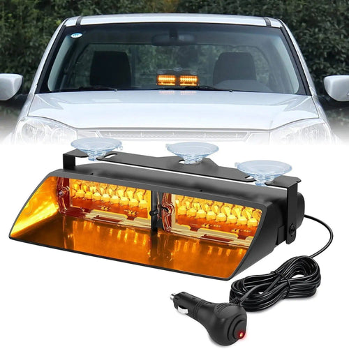 Nilight 8 Inch 16 Leds Windshield Hazard Amber Strobe Light