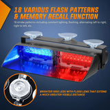 Nilight 8 Inch 16 Leds Windshield Hazard Blue Red Strobe Light, view 4
