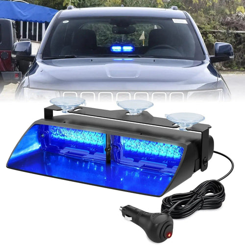 Nilight 8 Inch 16 Leds Windshield Hazard Blue Strobe Light