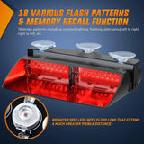 Nilight 8 Inch 16 Leds Windshield Hazard Red Strobe Light, view 4