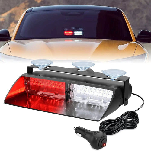 Nilight 8 Inch 16 Leds Windshield Hazard Red White Strobe Light