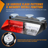 Nilight 8 Inch 16 Leds Windshield Hazard Red White Strobe Light, view 6