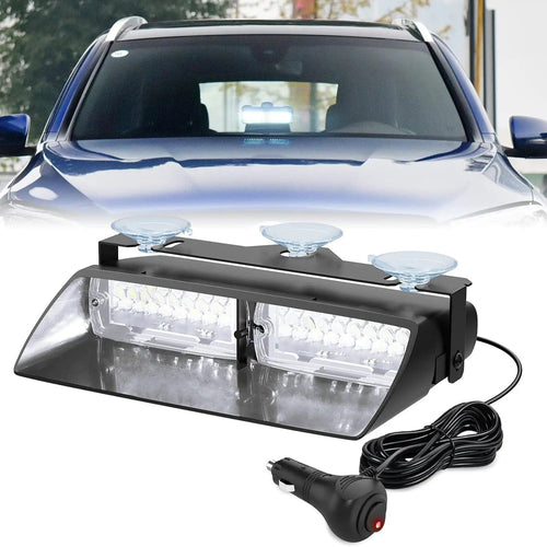 Nilight 8 Inch 16 Leds Windshield Hazard White Strobe Light