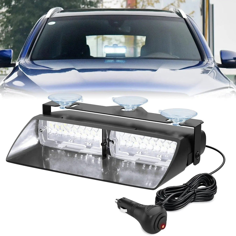 Nilight 8 Inch 16 Leds Windshield Hazard White Strobe Light