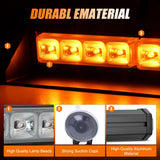 Nilight 8LED Amber Traffic Advisor Strobe Light Bar Hazard Safety | with Vacuum Suction Emergency Dash Warning Flashing Lights Front/Rear Windshield Visor for Truck Police Construction Vehicles, view 2